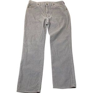Lee Mens Gray Corduroy Pants 34x29 Measured Straight Leg Casual Wear